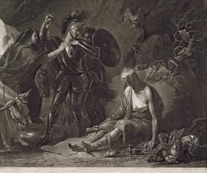 The Cave of Despair, from Spenser, engraved by Valentine Green
